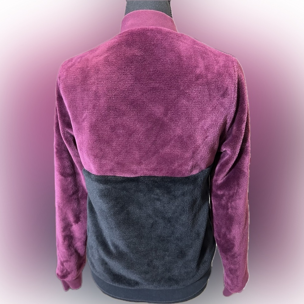 Womens Adidas CLRDO Track Jacket Wine/Blck Velvet Feel - Picture 4 of 10